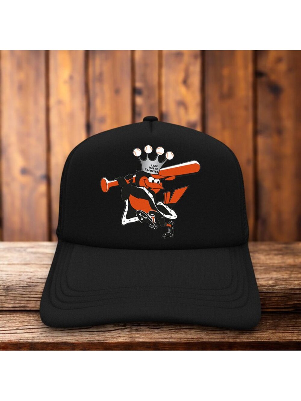 Baltimore Orioles Mens Trucker Hat Black Snapback 1966 Champions Baseball Cap